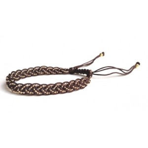 bracelet tressé marron foncé