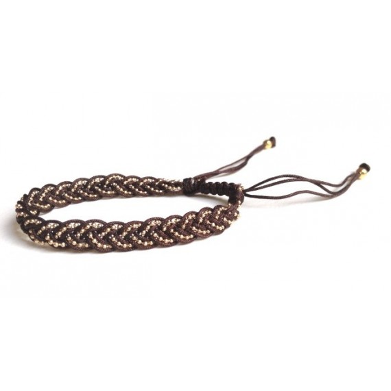 bracelet tressé marron foncé