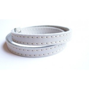  bracelet cuir double tour blanc