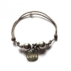 bracelet perles argent LOVE