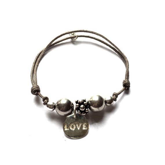 bracelet perles argent LOVE