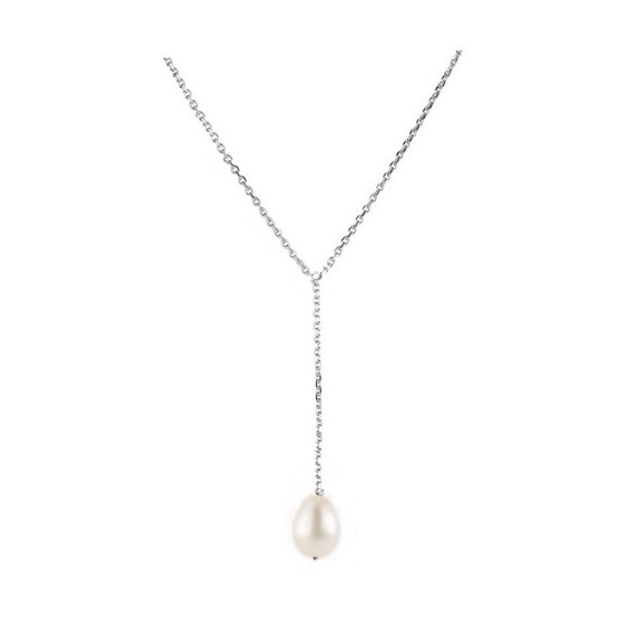 Collier goutte blanche sur chaine