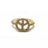 Bague Peace&Love plaqué or