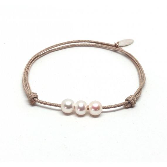 bracelet 3 perles rondes