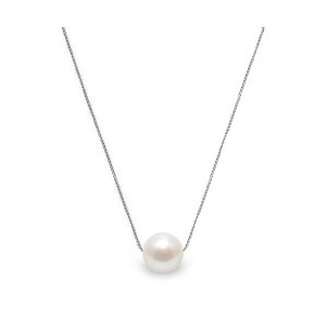 Collier perle de culture blanche sur chaine