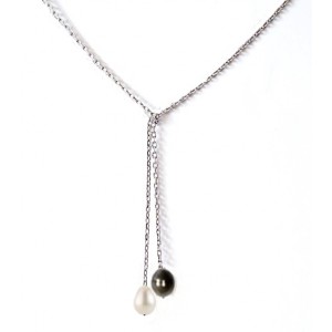 Collier cravatte 2 perles