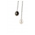 Collier cravatte perles sur chaine