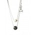 Collier 2 perles chaine boule argent