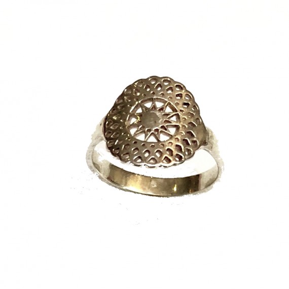 Bague rosace argent