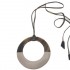 Collier en corne laqué ROND 10 CM café