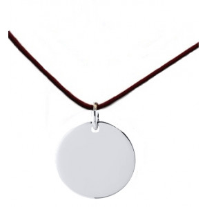 collier petite médailleargent sur coton