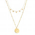 Collier disque martelé plaqué or