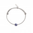 bracelet perle mini ronde noire FIL GRIS