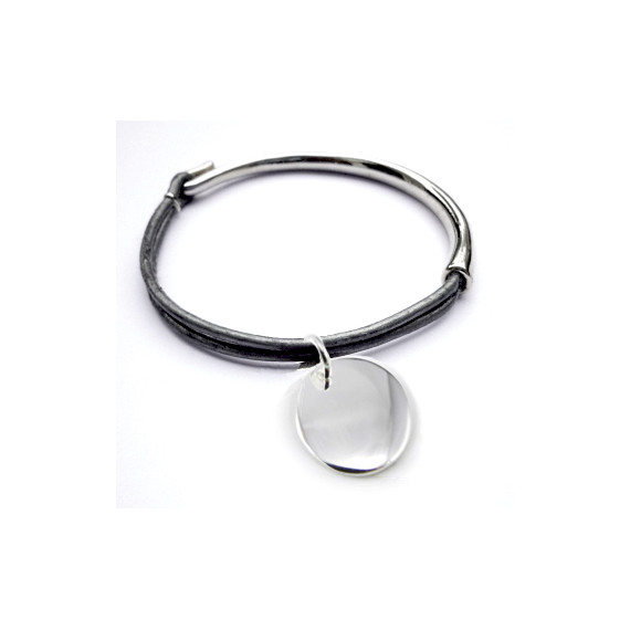 bracelet jonc 1 méd. argent 