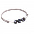 bracelet 3 perles eau douce OVALES noire