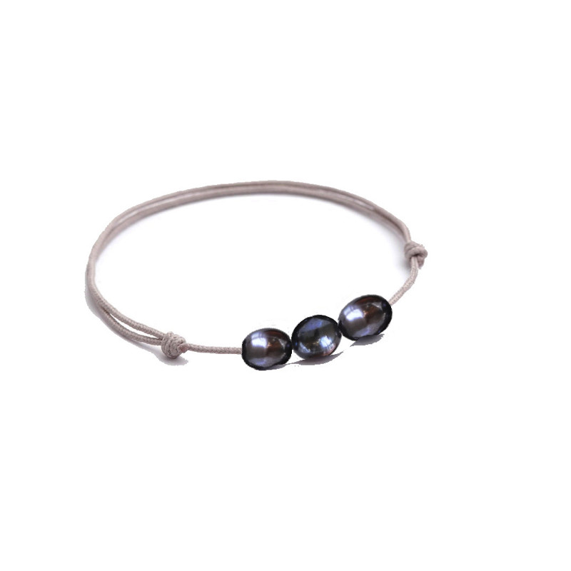 Bracelet de Perles noires de culture d'eau douce   - Shopping  et Courses en ligne, livrés à domicile ou au bureau, 7j/7 à la Réunion