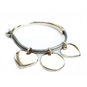 bracelet jonc 3 méd. argent