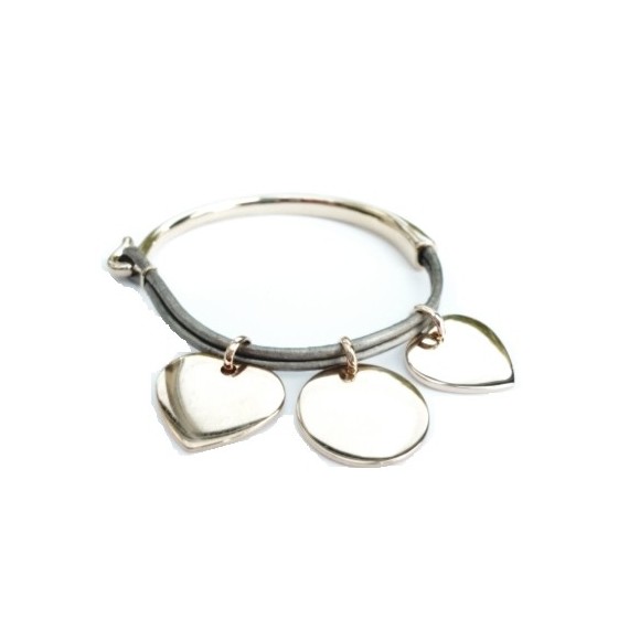 bracelet jonc 3 médailles argent 