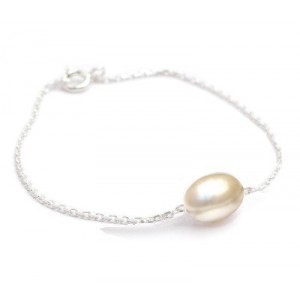 bracelet perle eau douce sur chaine argent