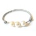 bracelet 3 perles blanches