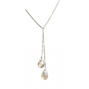 Collier cravatte quartz fumé