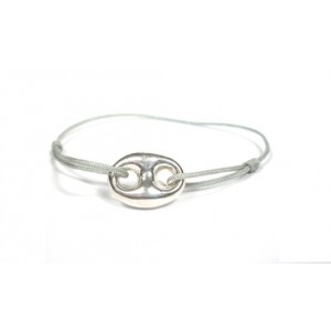 bracelet grain de café fil gris